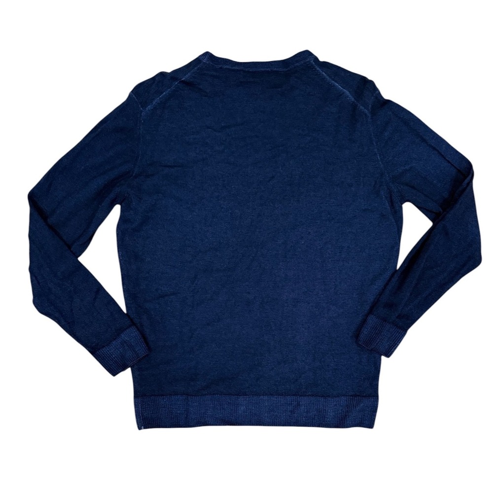 Clubhouse Collection Masters Marino Wool Navy Sweater Mens Made in Italy S/M - Picture 7 of 10